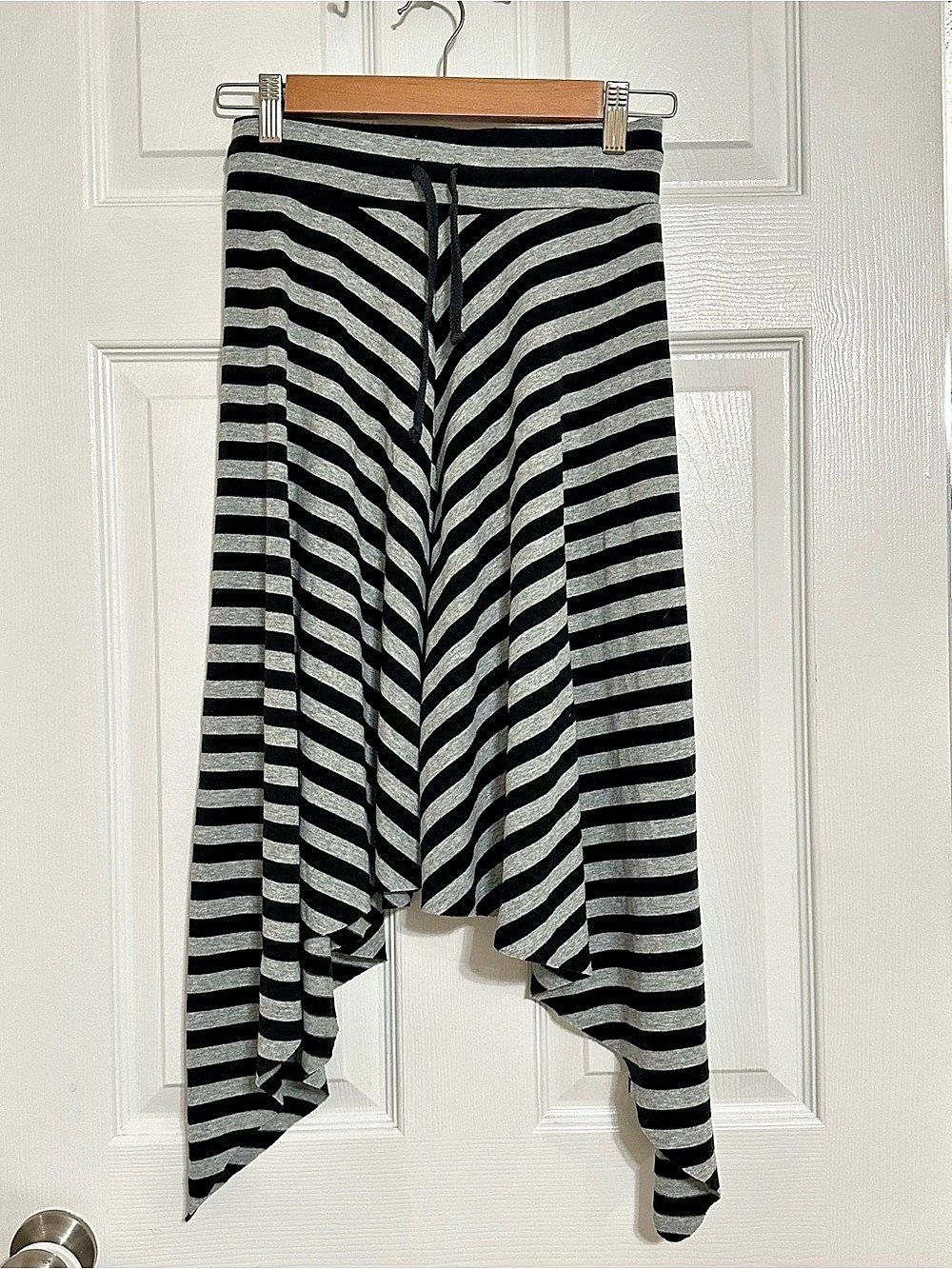 Asymmetrical Striped Skirt in Black & Gray Like New